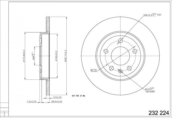 Hart 232 224 - Kočioni disk www.molydon.hr