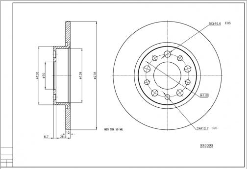 Hart 232 223 - Kočioni disk www.molydon.hr