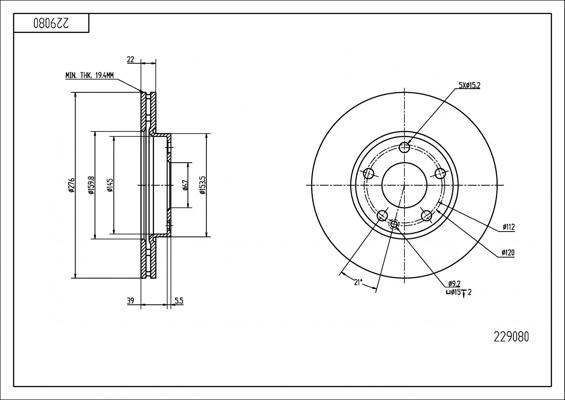 Hart 229 080 - Kočioni disk www.molydon.hr