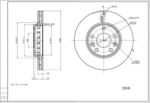 Hart 229 105 - Kočioni disk www.molydon.hr