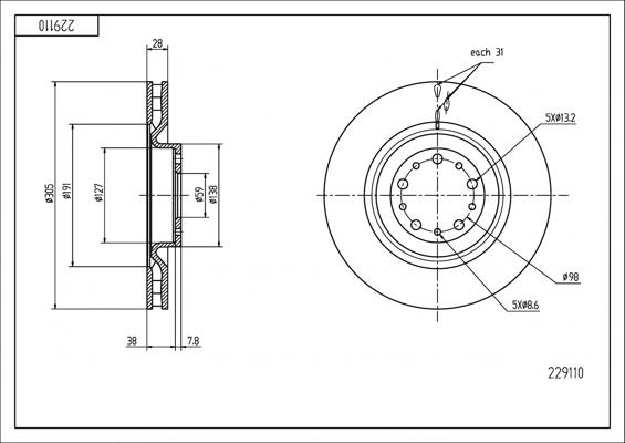 Hart 229 110 - Kočioni disk www.molydon.hr