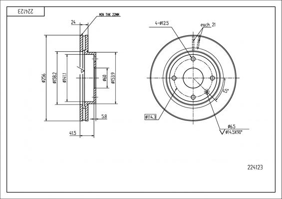 Hart 224 123 - Kočioni disk www.molydon.hr