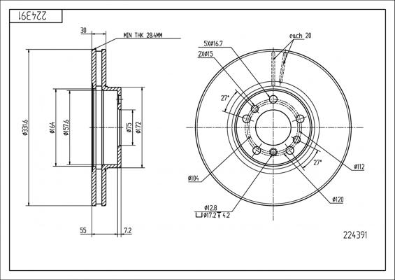 Hart 224 391 - Kočioni disk www.molydon.hr