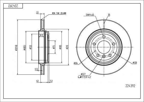 Hart 224 392 - Kočioni disk www.molydon.hr