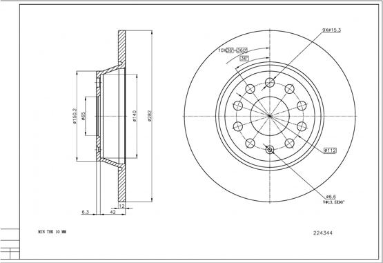 Hart 224 344 - Kočioni disk www.molydon.hr