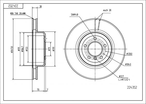 Hart 224 352 - Kočioni disk www.molydon.hr