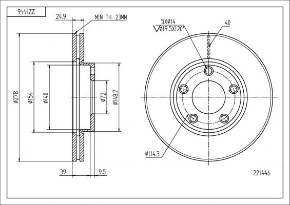 Hart 221 446 - Kočioni disk www.molydon.hr