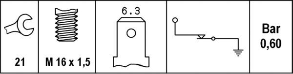 HELLA 6ZF 007 393-001 - Senzor, pritisak ulja www.molydon.hr