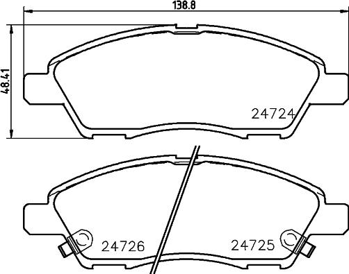 HELLA 8DB 355 045-031 - Komplet Pločica, disk-kočnica www.molydon.hr