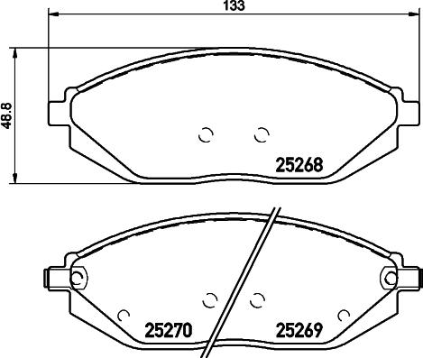 HELLA 8DB 355 045-181 - Komplet Pločica, disk-kočnica www.molydon.hr