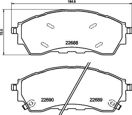 HELLA 8DB 355 040-401 - Komplet Pločica, disk-kočnica www.molydon.hr