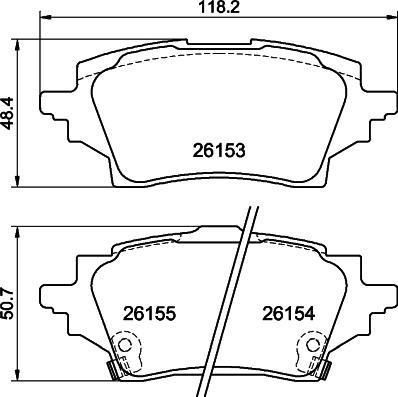 HELLA 8DB 355 040-221 - Komplet Pločica, disk-kočnica www.molydon.hr