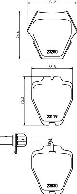 HELLA 8DB 355 009-031 - Komplet Pločica, disk-kočnica www.molydon.hr