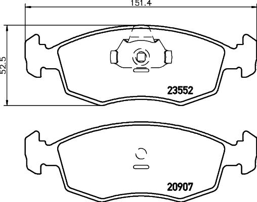 HELLA 8DB 355 023-831 - Komplet Pločica, disk-kočnica www.molydon.hr