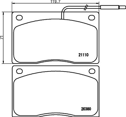 HELLA 8DB 355 005-931 - Komplet Pločica, disk-kočnica www.molydon.hr