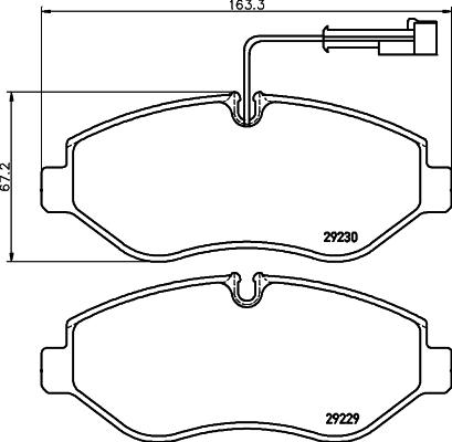 HELLA 8DB 355 005-611 - Komplet Pločica, disk-kočnica www.molydon.hr