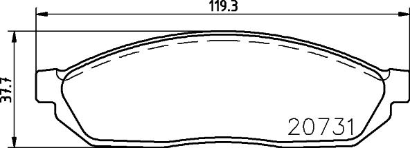 HELLA 8DB 355 007-281 - Komplet Pločica, disk-kočnica www.molydon.hr