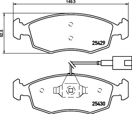 HELLA 8DB 355 019-651 - Komplet Pločica, disk-kočnica www.molydon.hr