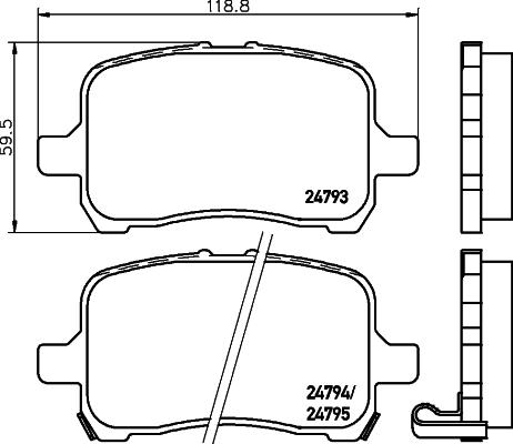 HELLA 8DB 355 014-661 - Komplet Pločica, disk-kočnica www.molydon.hr