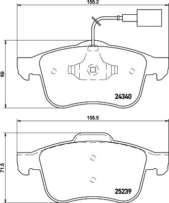 HELLA 8DB 355 015-531 - Komplet Pločica, disk-kočnica www.molydon.hr