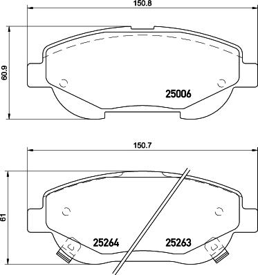 HELLA 8DB 355 015-691 - Komplet Pločica, disk-kočnica www.molydon.hr