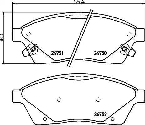 HELLA 8DB 355 015-051 - Komplet Pločica, disk-kočnica www.molydon.hr