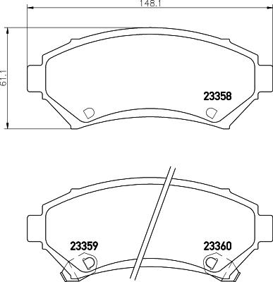 HELLA 8DB 355 016-951 - Komplet Pločica, disk-kočnica www.molydon.hr