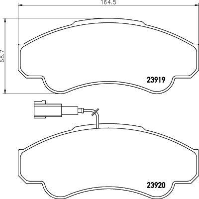 HELLA 8DB 355 010-401 - Komplet Pločica, disk-kočnica www.molydon.hr