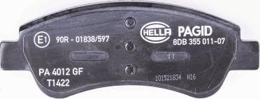 HELLA 8DB 355 011-071 - Komplet Pločica, disk-kočnica www.molydon.hr