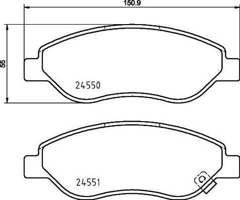 HELLA 8DB 355 013-401 - Komplet Pločica, disk-kočnica www.molydon.hr