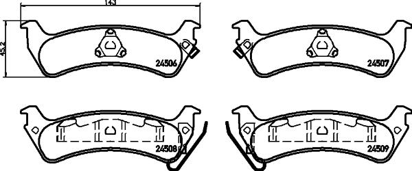 HELLA 8DB 355 013-091 - Komplet Pločica, disk-kočnica www.molydon.hr