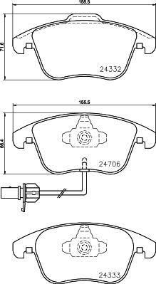 HELLA 8DB 355 013-861 - Komplet Pločica, disk-kočnica www.molydon.hr