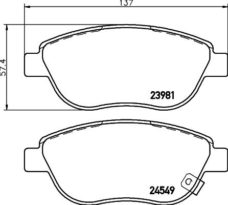 HELLA 8DB 355 013-371 - Komplet Pločica, disk-kočnica www.molydon.hr