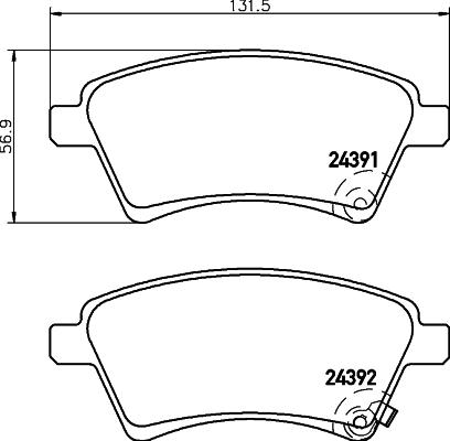 HELLA 8DB 355 012-511 - Komplet Pločica, disk-kočnica www.molydon.hr