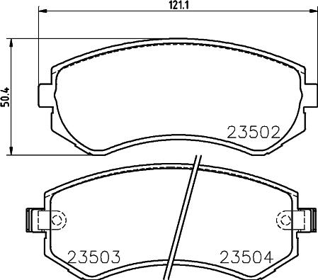 HELLA 8DB 355 017-201 - Komplet Pločica, disk-kočnica www.molydon.hr