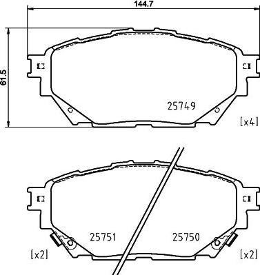 HELLA 8DB 355 039-471 - Komplet Pločica, disk-kočnica www.molydon.hr