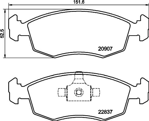 HELLA 8DB 355 039-311 - Komplet Pločica, disk-kočnica www.molydon.hr