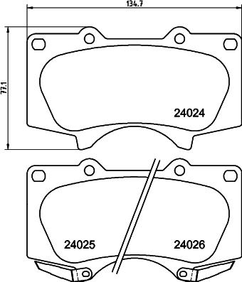 HELLA 8DB 355 030-291 - Komplet Pločica, disk-kočnica www.molydon.hr