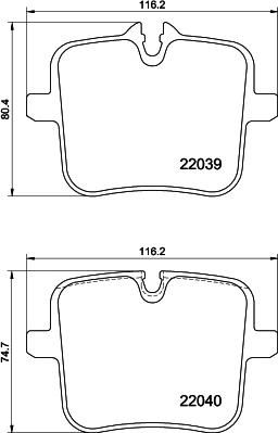 HELLA 8DB 355 037-991 - Komplet Pločica, disk-kočnica www.molydon.hr