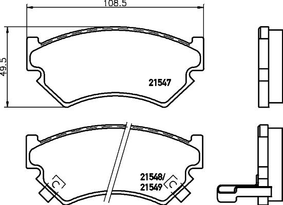 HELLA 8DB 355 037-281 - Komplet Pločica, disk-kočnica www.molydon.hr