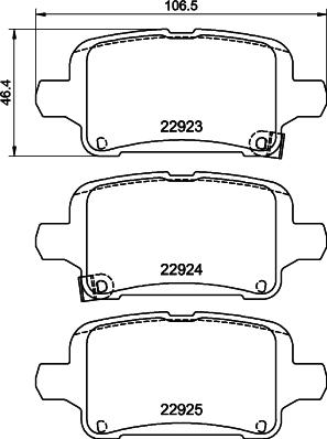 HELLA 8DB 355 037-721 - Komplet Pločica, disk-kočnica www.molydon.hr