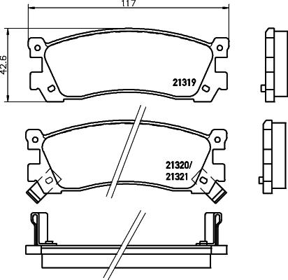 HELLA 8DB 355 029-891 - Komplet Pločica, disk-kočnica www.molydon.hr