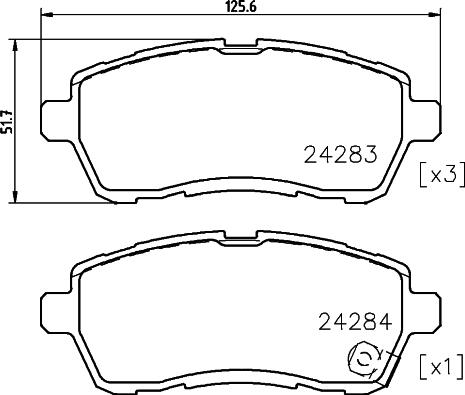 HELLA 8DB 355 025-501 - Komplet Pločica, disk-kočnica www.molydon.hr