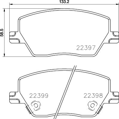 HELLA 8DB 355 025-111 - Komplet Pločica, disk-kočnica www.molydon.hr