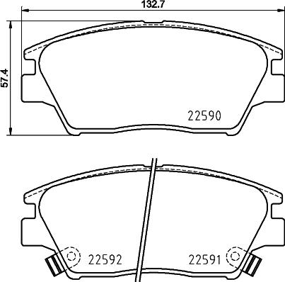 HELLA 8DB 355 025-741 - Komplet Pločica, disk-kočnica www.molydon.hr