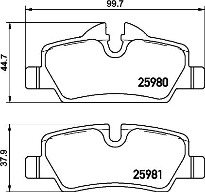 HELLA 8DB 355 026-681 - Komplet Pločica, disk-kočnica www.molydon.hr