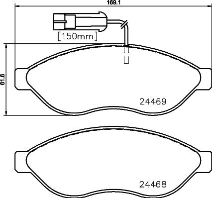 HELLA 8DB 355 020-661 - Komplet Pločica, disk-kočnica www.molydon.hr