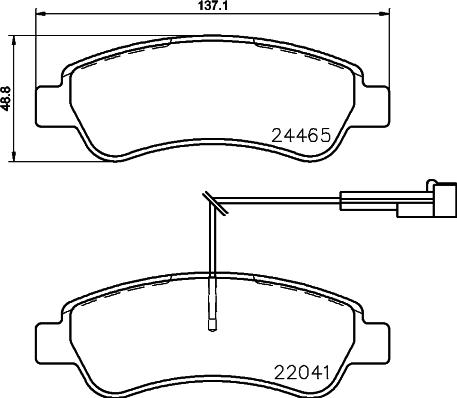 HELLA 8DB 355 021-901 - Komplet Pločica, disk-kočnica www.molydon.hr