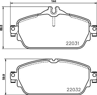 HELLA 8DB 355 021-551 - Komplet Pločica, disk-kočnica www.molydon.hr