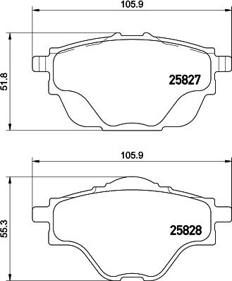 HELLA 8DB 355 021-001 - Komplet Pločica, disk-kočnica www.molydon.hr